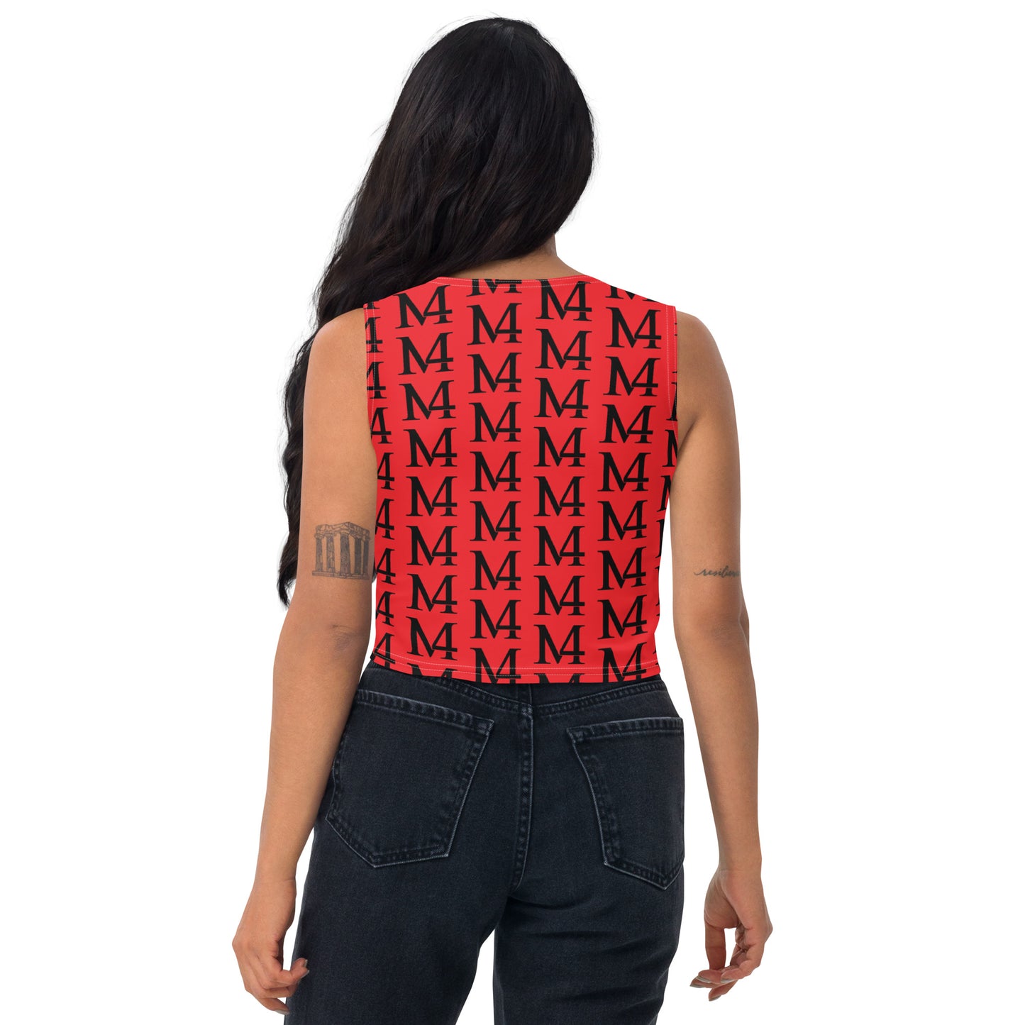 Red and Black Crop Top