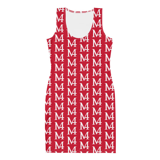 Red and White Fitted Dress